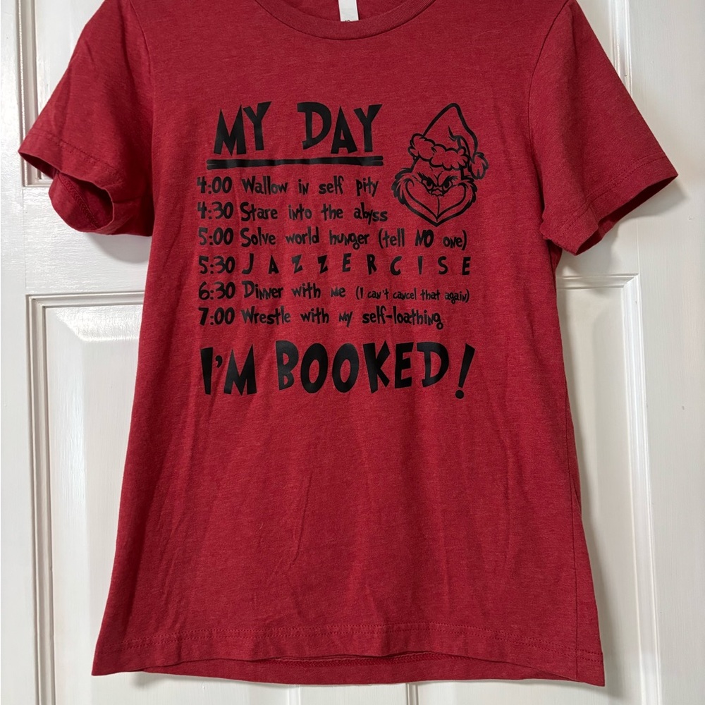Bella Canvas Red Graphic Tee - Fun Schedule Print